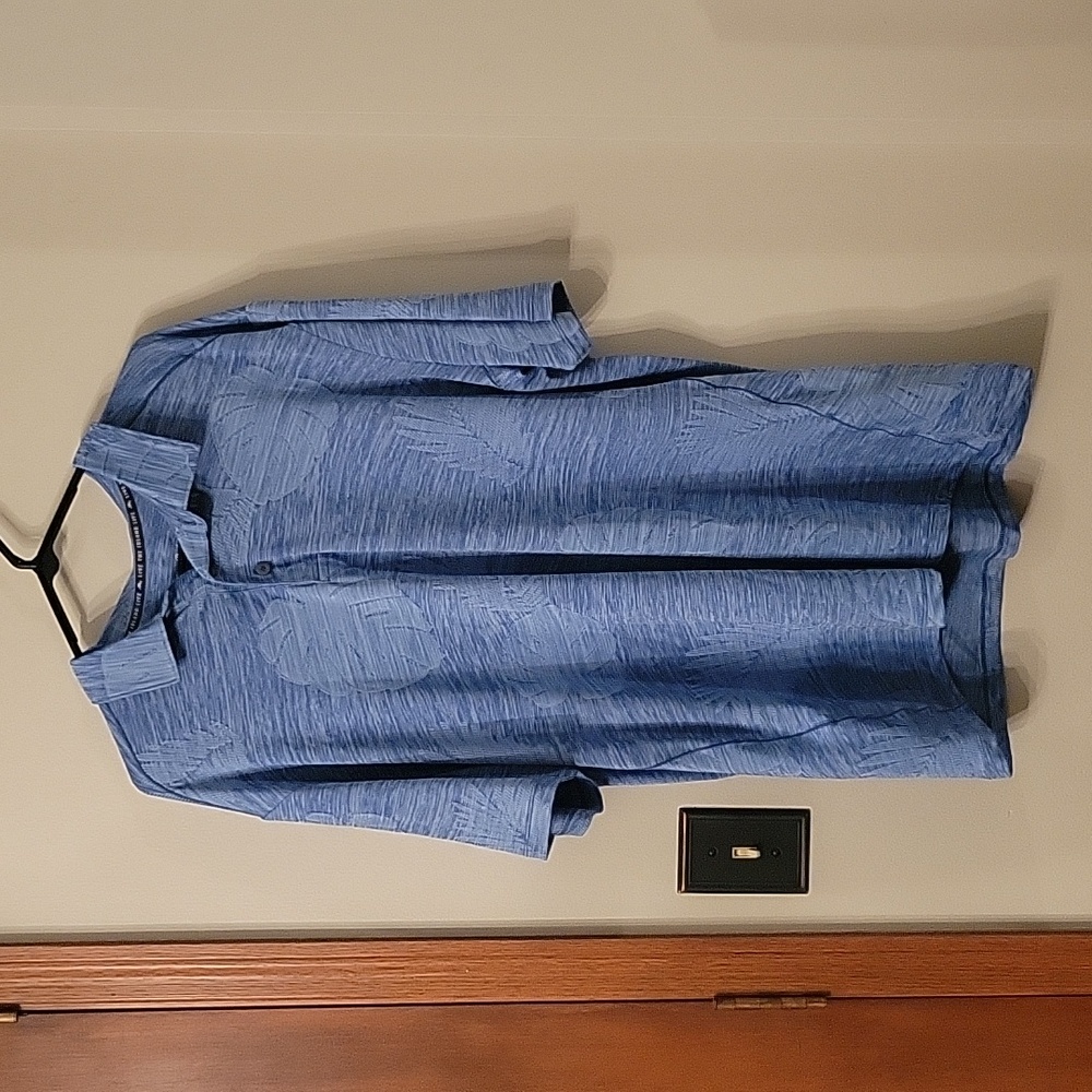 Tommy Bahama Island Zone Blue Palm Leaf Shirt XL